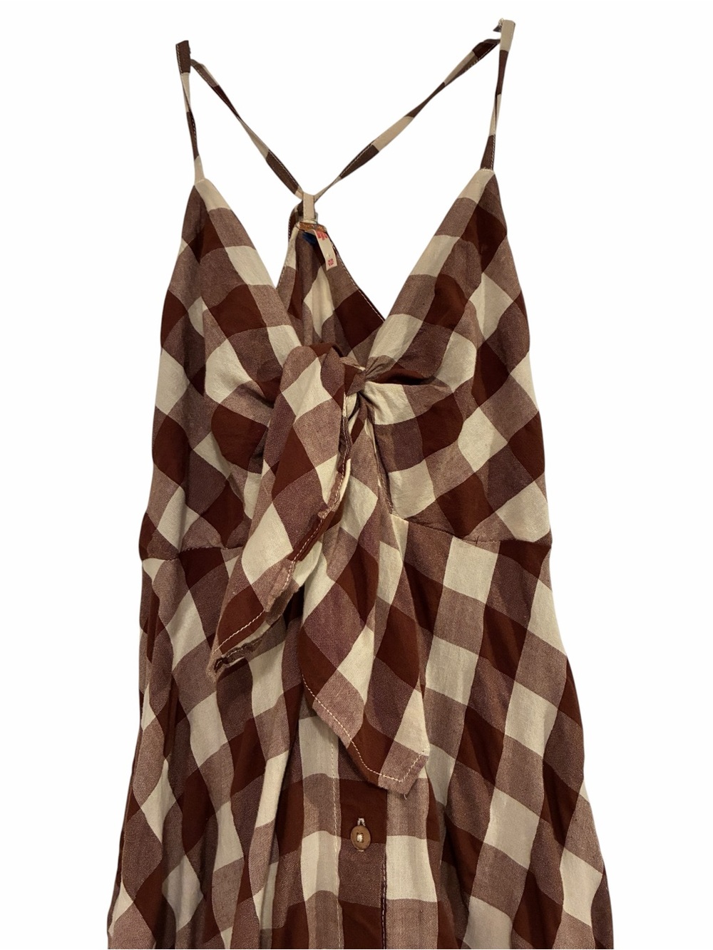 Free People Via Gingham Cotton Seersucker Sundress Sz XS - Picture 5 of 12